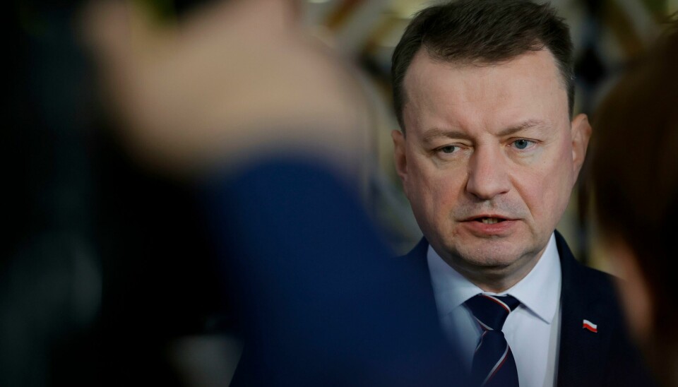 Polens forsvarsminister Mariusz Blaszczak. Polens utenriksminister Mariusz Blaszczak sier landet har bestilt over 250 stridsvogner fra USA. Foto: Olivier Matthys / AP / NTB