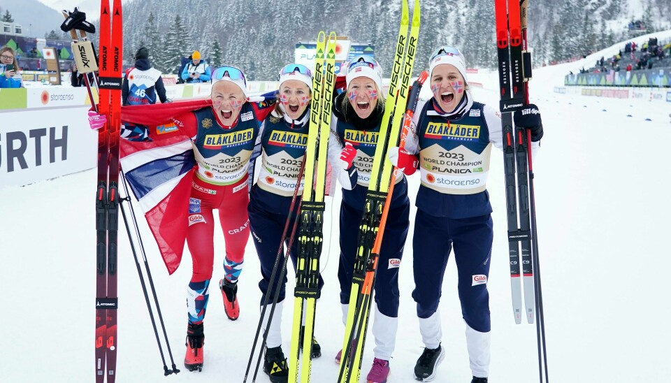 Anne Kjersti Kalvå, Ingvild Flugstad Østberg, Astrid Øyre Slind og Tiril Udnes Weng skal gå VM-tremila lørdag. Anne Kjersti Kalvå, Ingvild Flugstad Østberg, Astrid Øyre Slind og Tiril Udnes Weng skal gå VM-tremila lørdag. Foto: Terje Pedersen / NTB