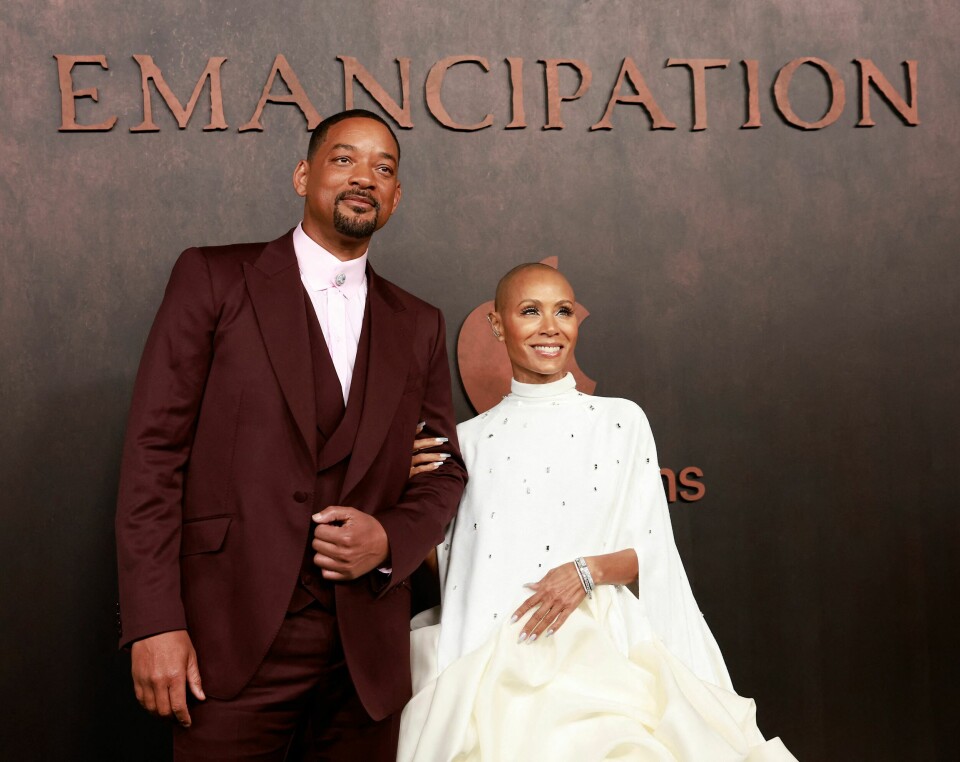 Will Smith og Jada Pinkett Smith fotografert sammen på premieren for filmen «Emancipation» 30. november 2022. Will Smith og Jada Pinkett Smith fotografert sammen på premieren for filmen «Emancipation» 30. november 2022.