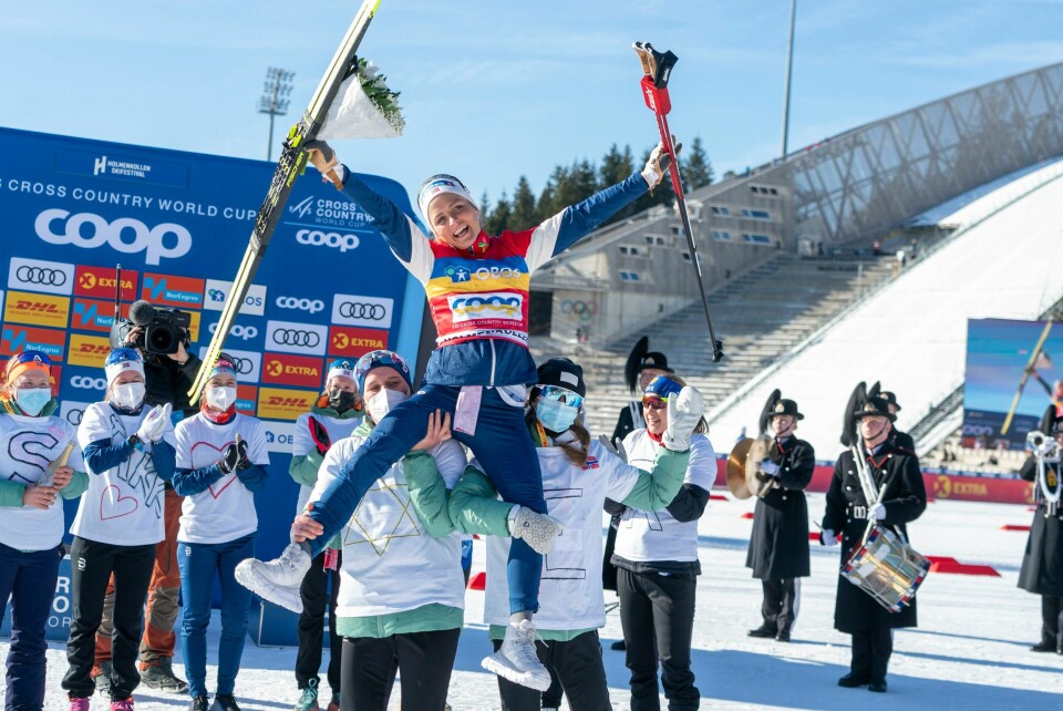 Therese Johaug ble den siste vinneren av tremila i Holmenkollen for ett år siden. Det visste hun ikke da. Therese Johaug ble den siste vinneren av tremila i Holmenkollen for ett år siden. Det visste hun ikke da.