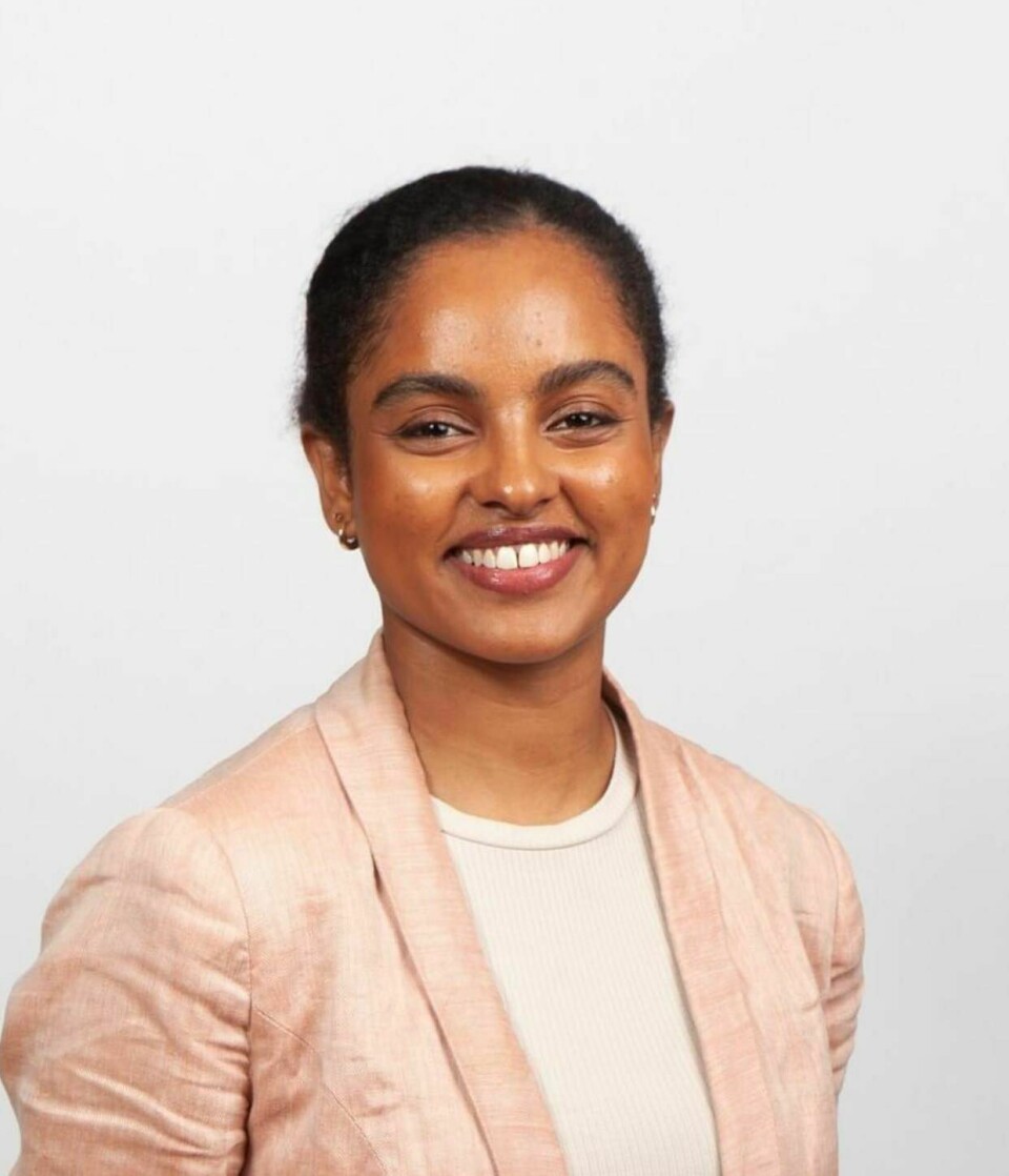 Rodas Tadese Sibahtu, sentralstyremedlem i Unge Venstre. Rodas Tadese Sibahtu, sentralstyremedlem i Unge Venstre.