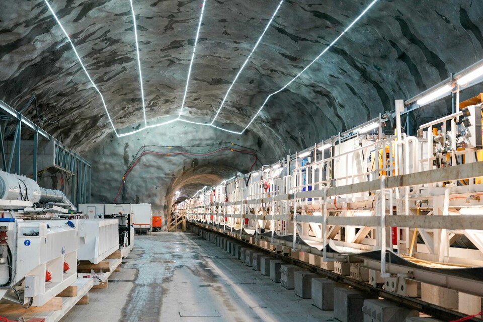 Tunnelboremaskinen «Anne Brit» ble døpt onsdag. Tunnelboremaskinen «Anne Brit» ble døpt onsdag. Foto: Gorm Kallestad / NTB