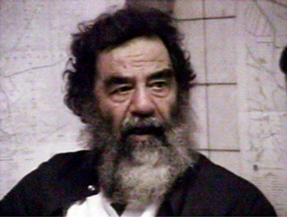 En fanget Saddam Hussein i 2003. En fanget Saddam Hussein i 2003.