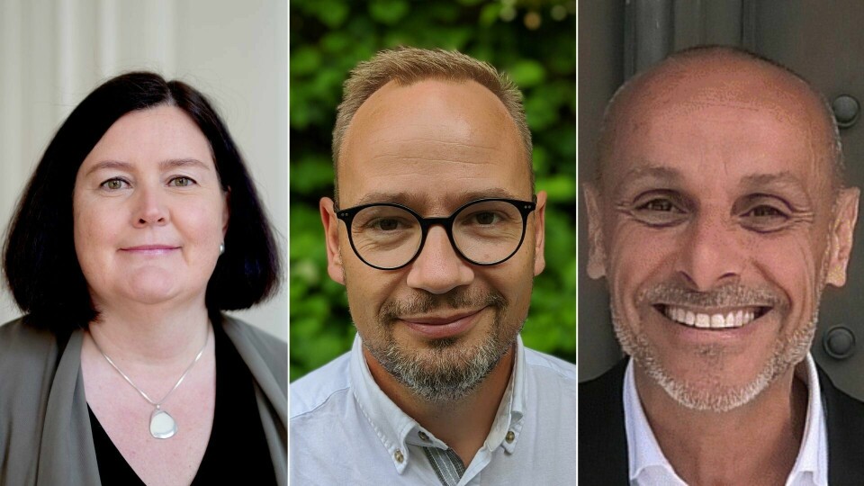 «Vår erfaring er at når mennesker møtes ansikt til ansikt, forsvinner ofte frykt og fordommer», skriver Ingrid Rosendorf Joys, Niels Fredrik Skarre og Djamel Selhi fra Samarbeidsrådet for tros- og livssynssamfunn (STL). Ingrid Rosendorf Joys (generalsekretær), Niels Fredrik Skarre (seniorrådgiver) og Djamel Selhi (prosjektkoordinator) fra Samarbeidsrådet for tros- og livssynssamfunn (STL)
