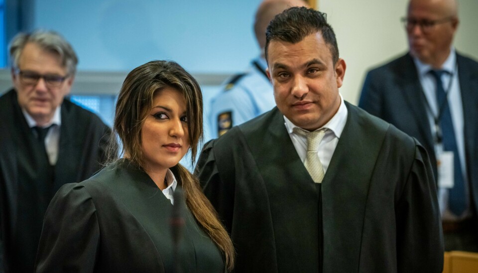 Medforsvarer Andrea Nisha Duggal og forsvarer Javeed Shah for den hovedtiltalte 27-åringen under rettssaken mot fire menn som står tiltalt for drapet på Bård Lanes på Kilen i Tønsberg. Medforsvarer Andrea Nisha Duggal og forsvarer Javeed Shah for den hovedtiltalte 27-åringen under rettssaken mot fire menn som står tiltalt for drapet på Bård Lanes på Kilen i Tønsberg. Foto: Ole Berg-Rusten / NTB