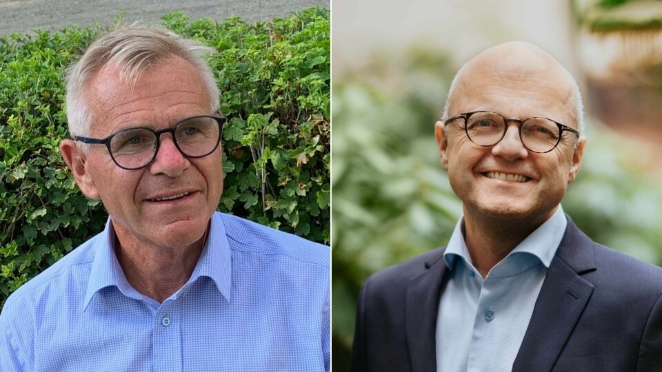 «I fjor var globale investeringer i vind- og solenergi for første gang større enn investeringene i olje- og gassvirksomhet», skriver Terje Osmundsen (t.v.) og Vidar Helgesen. Terje Osmundsen (t.v.), grunnlegger og adm.dir i Empower New Energy og Vidar Helgesen, tildigere klima- og miljøminister.