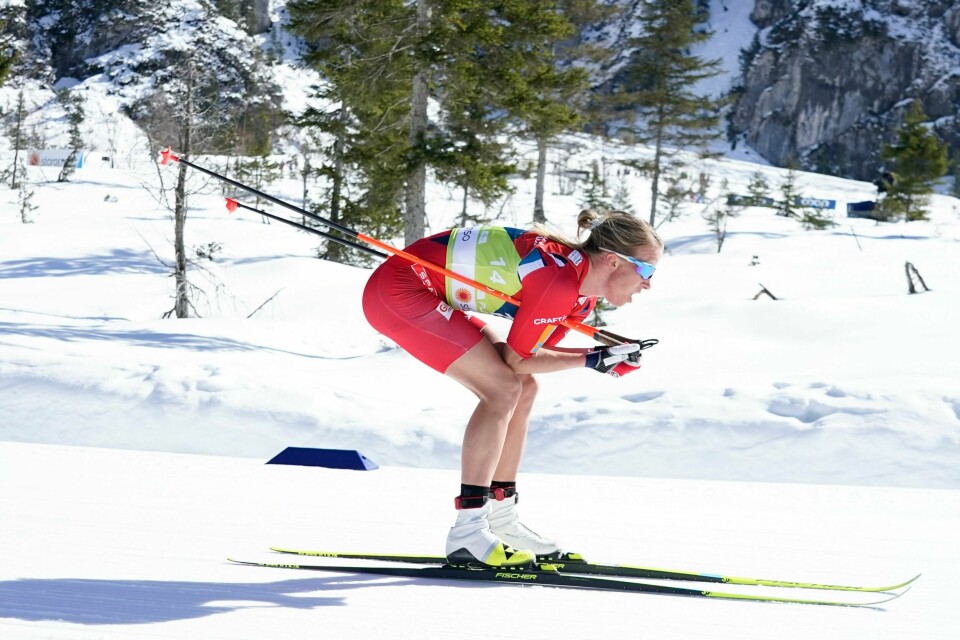 Astrid Øyre Slind dropper NM på Tolga. Astrid Øyre Slind dropper NM på Tolga. Foto: Terje Pedersen / NTB