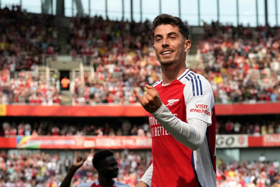 Kai Havertz jubler etter å ha gitt Arsenal ledelsen i serieåpningen mot Wolverhampton. Kai Havertz jubler etter å ha gitt Arsenal ledelsen i serieåpningen mot Wolverhampton. Foto: Frank Augstein / AP / NTB