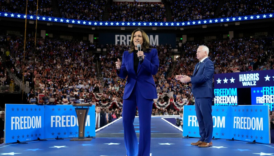 Kamala Harris og Tim Walz på et valgkamparrangement i Milwaukee tirsdag. Kamala Harris og Tim Walz på et valgkamparrangement i Milwaukee tirsdag. Foto: Jacquelyn Martin / AP / NTB