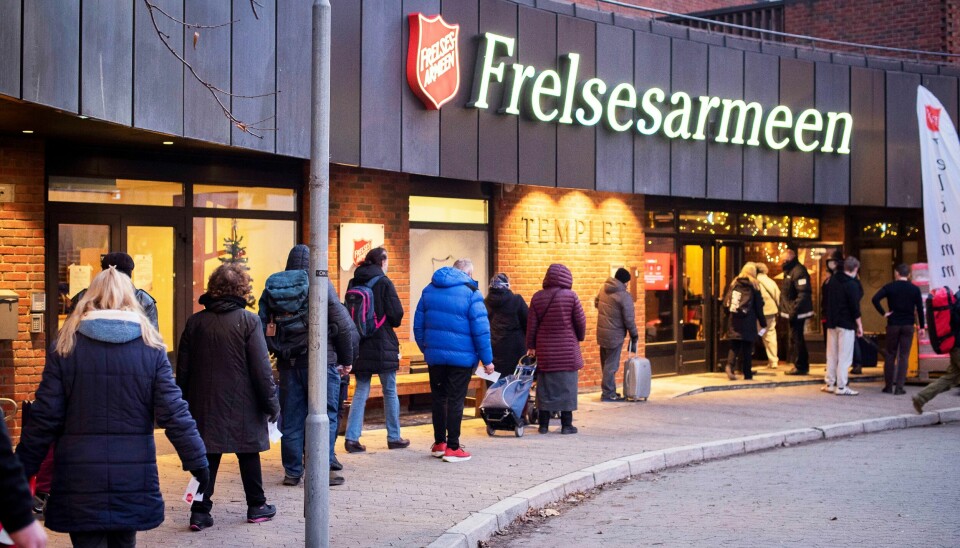 Illustrasjonsfoto: Frelsesarmeen på Lillehammer har kommet med strengere regler for å prioritere de som trenger mathjelp aller mest. Dette bildet er fra Frelsesarmeen i Oslo. Matkø, Frelsesarmeen i Oslo