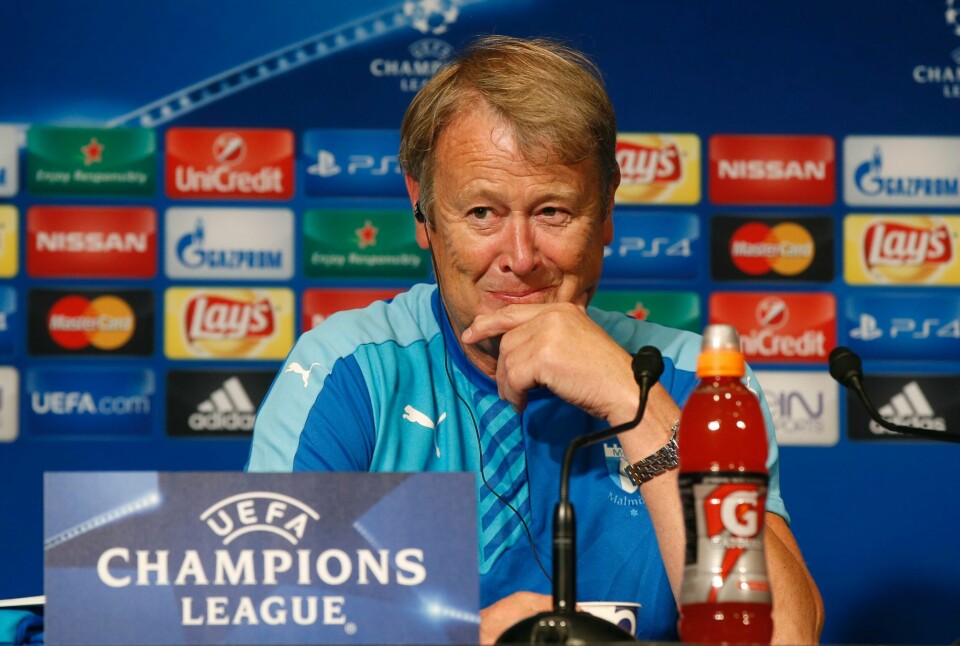 Åge Harerde på mandagens pressekonferanse i Paris. FOTO: JACKY NEAGELEN/NTB SCANPIX