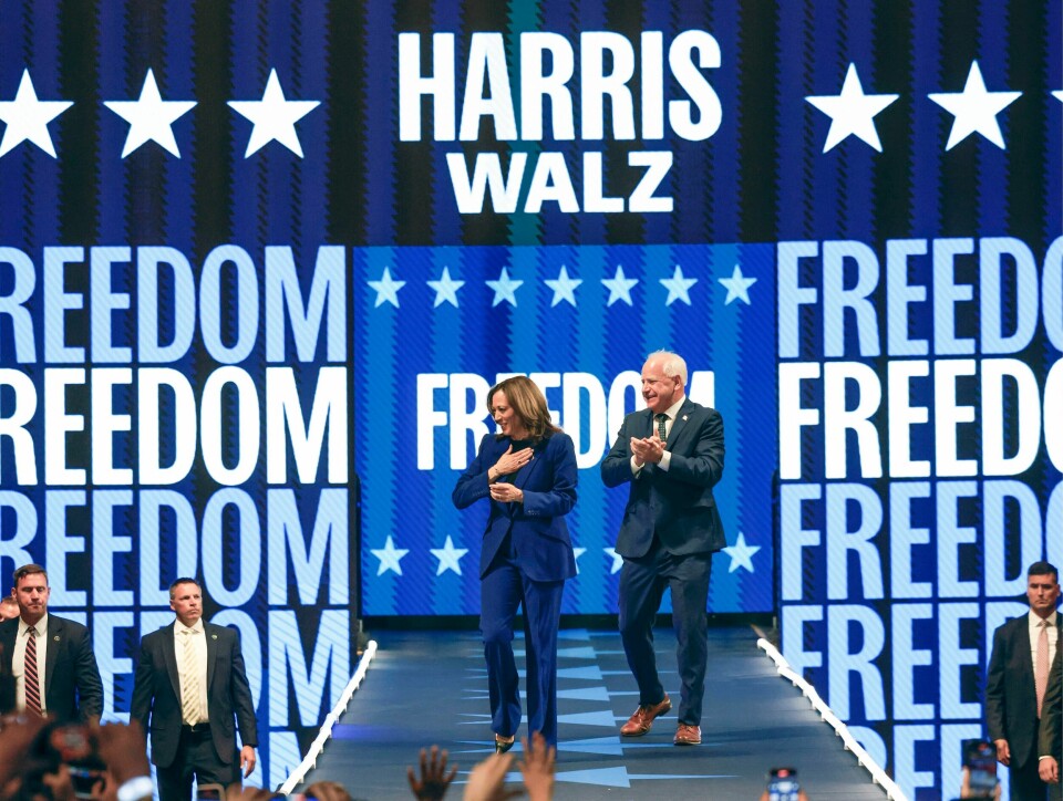 Demokratenes presidentkandidat Kamala Harris (t.v.) og visepresident Tim Walz stiller i intervju med CNN torsdag. Demokratenes presidentkandidat Kamala Harris (t.v.) og visepresident Tim Walz stiller i intervju med CNN torsdag. Foto: Jeffrey Phelps / AP / NTB