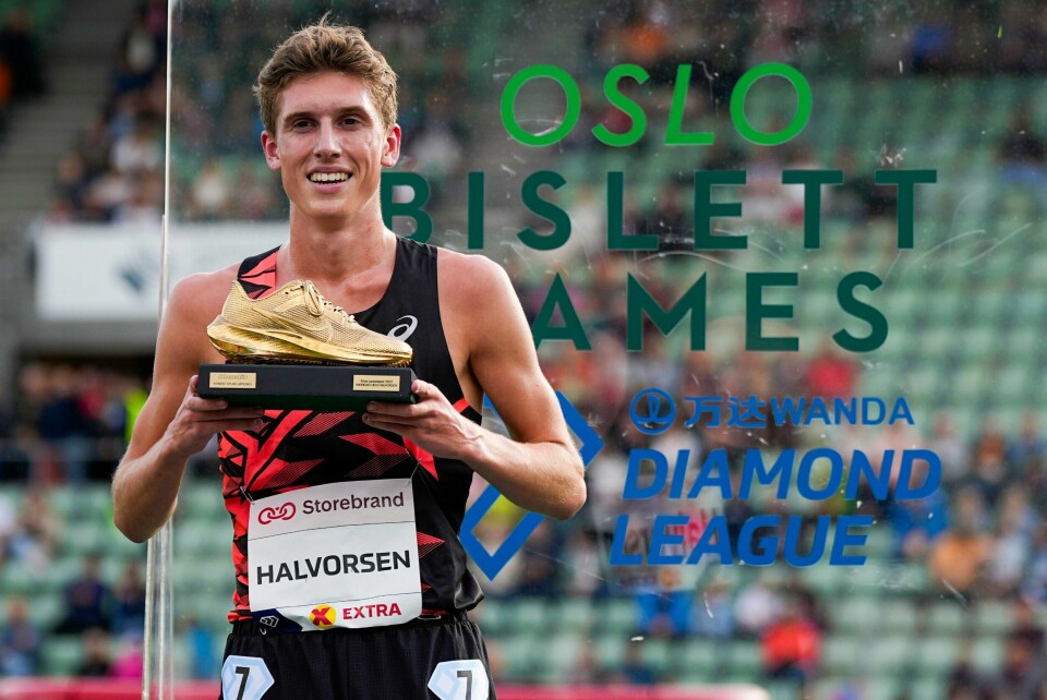 Andreas Fjeld Halvorsen fikk prisen får årets unge løper under Diamond League-stevnet på Bislett tidligere i år. Andreas Fjeld Halvorsen fikk prisen får årets unge løper under Diamond League-stevnet på Bislett tidligere i år. Foto: Beate Oma Dahle / NTB.