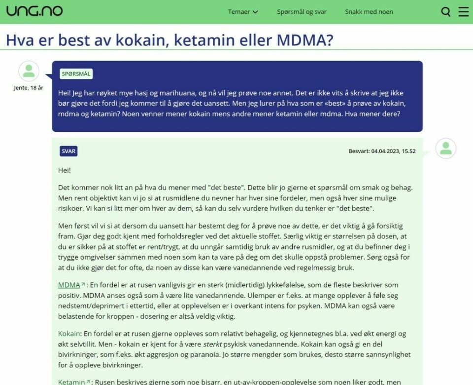 Skjermdump fra ung,no Skjermdump fra ung,no