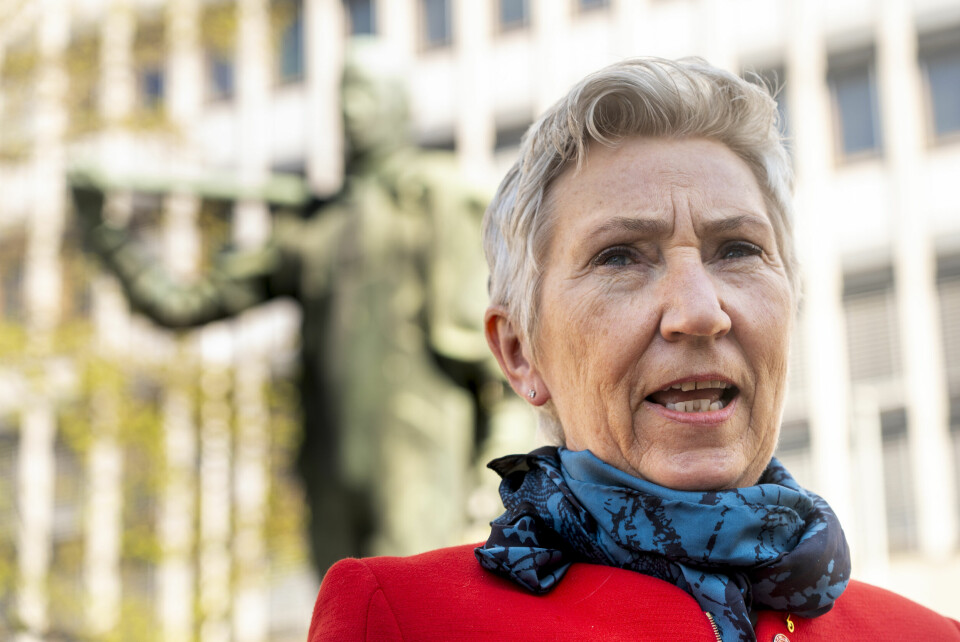 Peggy Hessen Følsvik, LO-leder Oslo 20210501. LO - leder Peggy Hessen Følsvik på Youngstorget 1. mai.Foto: Terje Pedersen / NTB