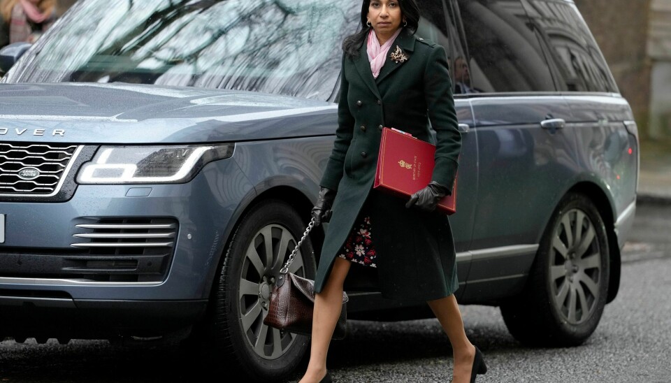 Storbritannias innenriksminister Suella Braverman bekrefter at myndighetene er i forhandlinger i forbindelse med de tre britene som er i Talibans fangenskap i Afghanistan. Arkivfoto: Storbritannias innenriksminister Suella Braverman bekrefter at myndighetene er i forhandlinger i forbindelse med de tre britene som er i Talibans fangenskap i Afghanistan. Arkivfoto: Kirsty Wigglesworth / AP / NTB