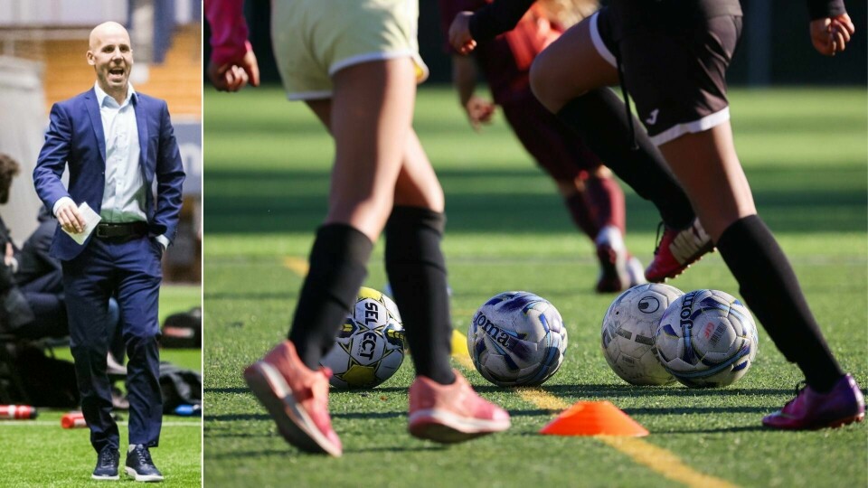 «Det er også viktig å poengtere at idretter er forskjellige, og at overføringsverdien er minimal», skriver fotballtrener Alexander Bendiksen. Bildemontasje. Barn på fotballtrening. Trener Alexander Bendiksen til venstre.