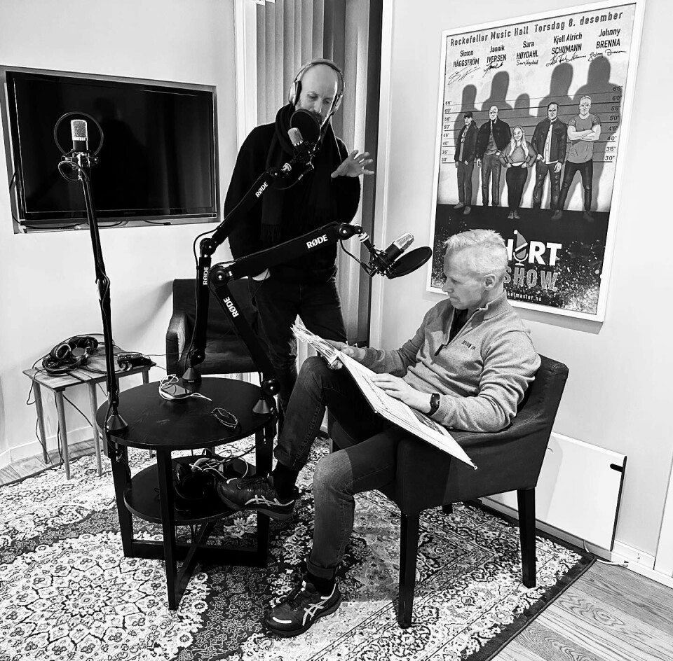 Stein Morten Lier og Helge Moldver lager podkasten «Avhørt». Stein Morten Lier og Helge Moldver lager podkasten «Avhørt».