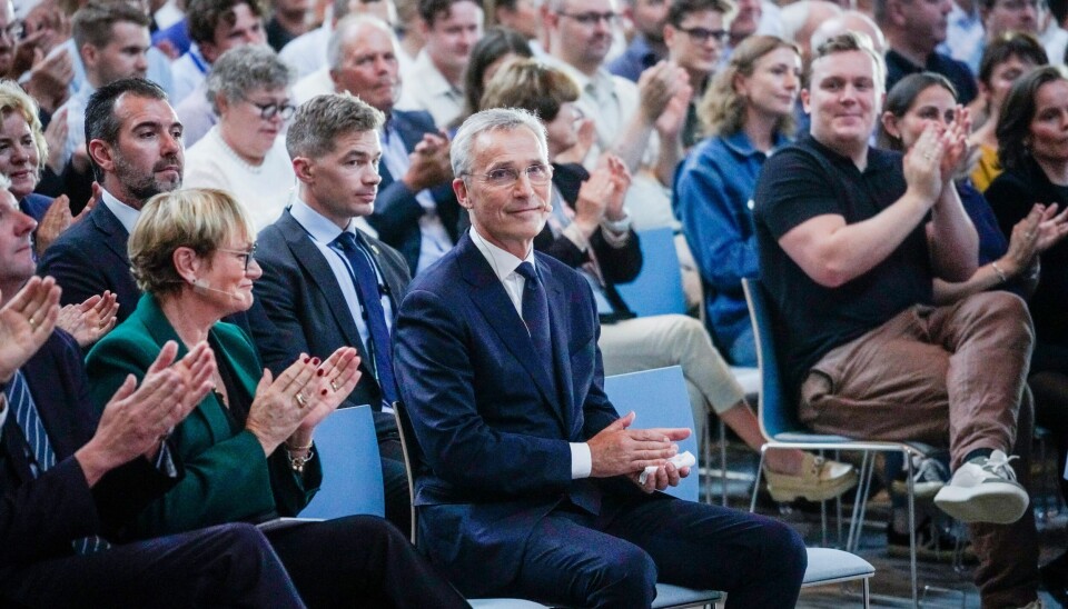 Natos generalsekretær Jens Stoltenberg deltok på sitt siste offisielle besøk til Norge og holdt åpent møte i Oslo Rådhus torsdag.Foto: Thomas Fure / NTB Natos generalsekretær Jens Stoltenberg er på sitt siste offisielle besøk til Norge og holder åpent møte i Oslo rådhus torsdag. Foto: Thomas Fure / NTB