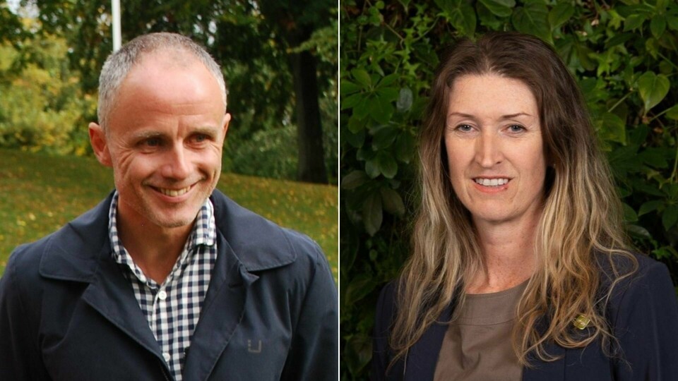 «MDG er helt tydelige på at området må forbli dyrkbar jord også for framtiden, og kommer aldri til å stemme for at vi skal bygge ut med boliger», skriver Erik Skauen (t.v.) og Ida Julsen. Erik Skauen (t.v.) og Ida Julsen fra Miljøpartiet De Grønne Fredrikstad.