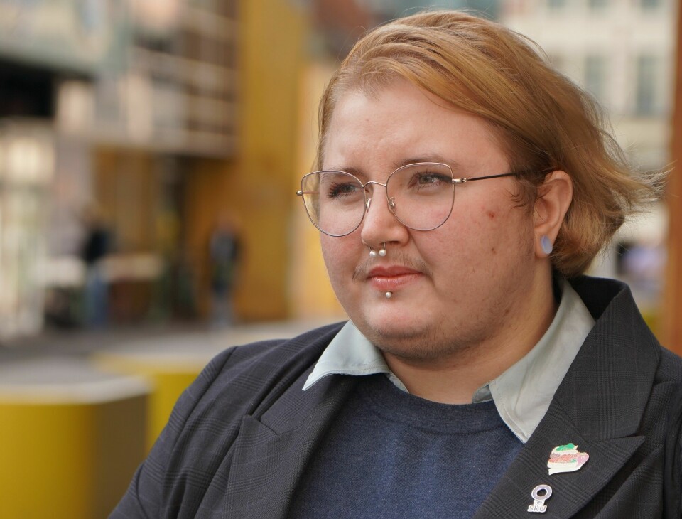 Jane-Victorius Bonsaksen, leder i Skeiv Ungdom. Jane-Victorius Bonsaksen, leder i Skeiv Ungdom.