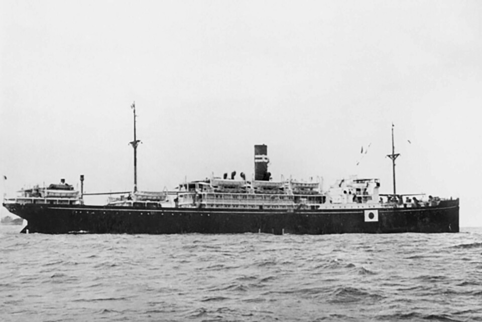 Det japanske transportskipet Montevideo Maru, som ble senket i 1942. 33 nordmenn og nesten tusen australiere var om bord. Det japanske transportskipet Montevideo Maru, som ble senket i 1942. 33 nordmenn og nesten tusen australiere var om bord.