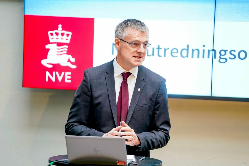 Kjetil Lund i NVE presenterer nye områder for havvind. Kjetil Lund i NVE presenterer nye områder for havvind.Foto: Terje Pedersen / NTB