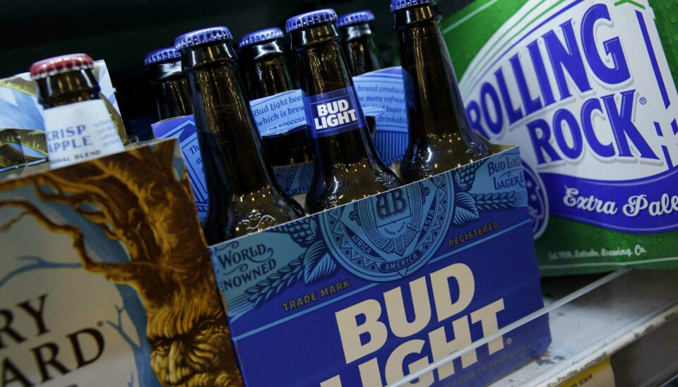 Bud Light har fått kritikk etter et samarbeid med en trans-influenser. 6 ølflasker står i en pappboks som det står «Bud Light» på. Den står på en hylle i en butikk.