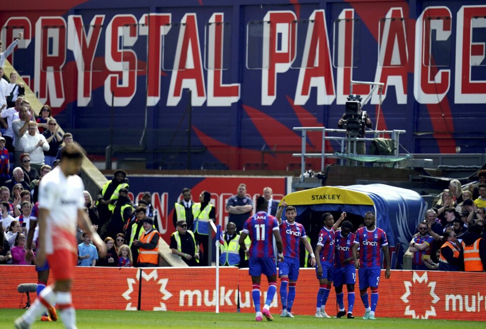 Crystal Palace kunne juble for seier over West Ham lørdag. Crystal Palace kunne juble for seier over West Ham lørdag. Foto: John Walton / PA / AP / NTB