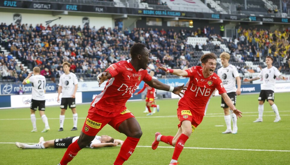 Akor Adams jubler for scoring for Lillestrøm.Foto: Tor Erik Schrøder / NTB Akor Adams jubler for scoring for Lillestrøm.Foto: Tor Erik Schrøder / NTB