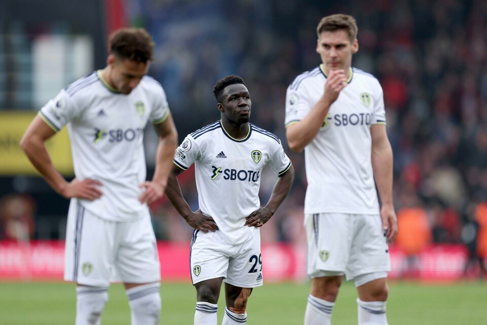 Leeds er i kjempetrøbbel i Premier League. Leeds gikk på nok et tap i Premier League søndag. Foto: Steven Paston / PA via AP / NTB