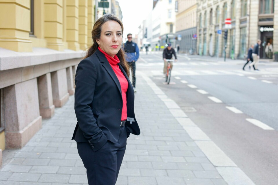 Advokat og menneskerettighetsforkjemper Stella Assange, som er gift med Julian Assange, besøker Pressens hus i Oslo i forbindelse med Pressefrihetens dag 3. mai. Advokat og menneskerettighetsforkjemper Stella Assange, som er gift med Julian Assange, besøker Pressens hus i Oslo i forbindelse med Pressefrihetens dag 3. mai.Foto: Alf Simensen / NTB