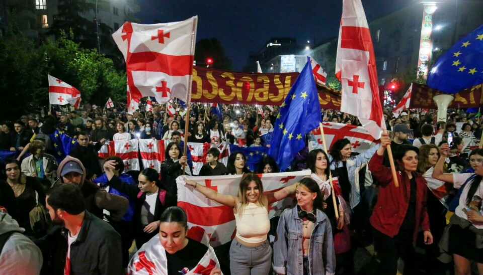 Demonstranter i Georgia avbildet i vår. Foto: Zurab Tsertsvadze / AP / NTB