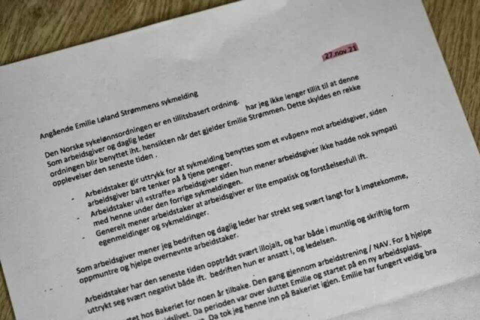 For å anonymisere bedriften, har navnet blitt fjernet fra brevet. For å anonymisere bedriften, har navnet blitt fjernet fra brevet.