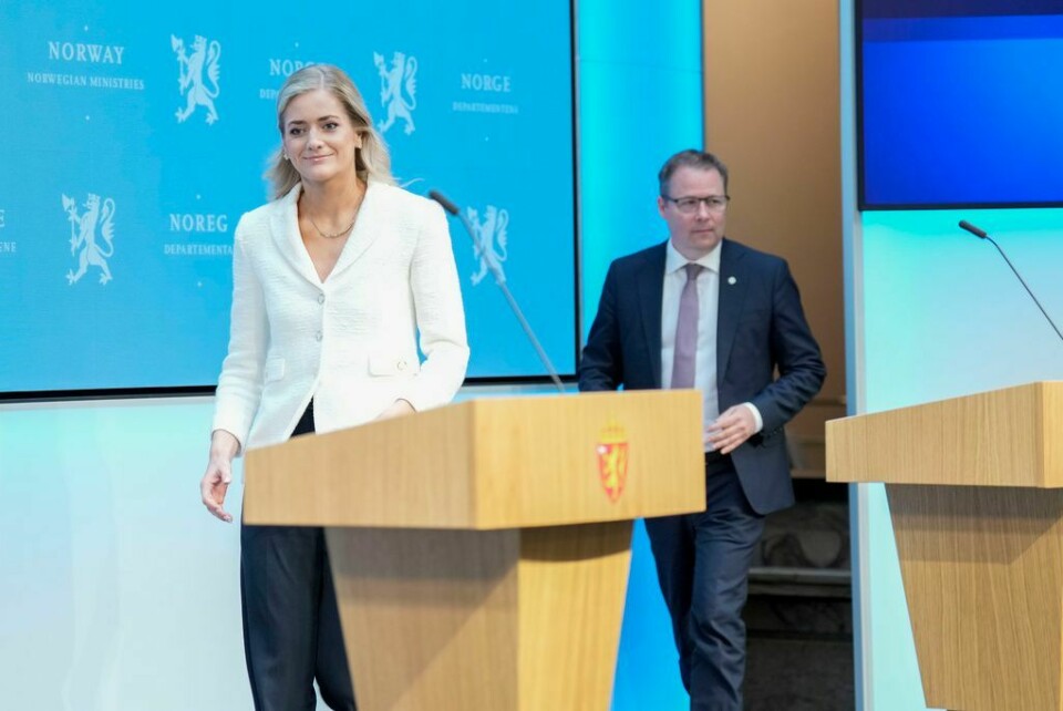 Justisminister Emilie Enger Mehl (Sp) og forsvarsminister Bjørn Arild Gram (Sp) fronter det mange vil oppfatte som innstramming av ytringsfriheten i Norge. Mehl og Gram