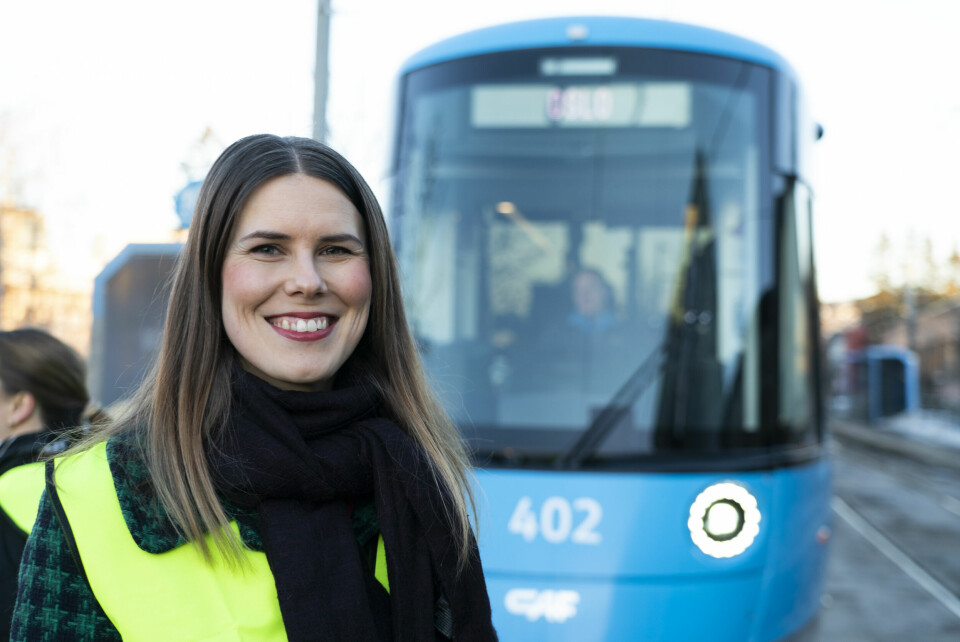 Oslo 20220117. Byråd for miljø og samferdsel, Sirin Hellvin Stav (MDG), da de nye trikkene var klare for testkjøring. Foto: Terje Pedersen / NTB