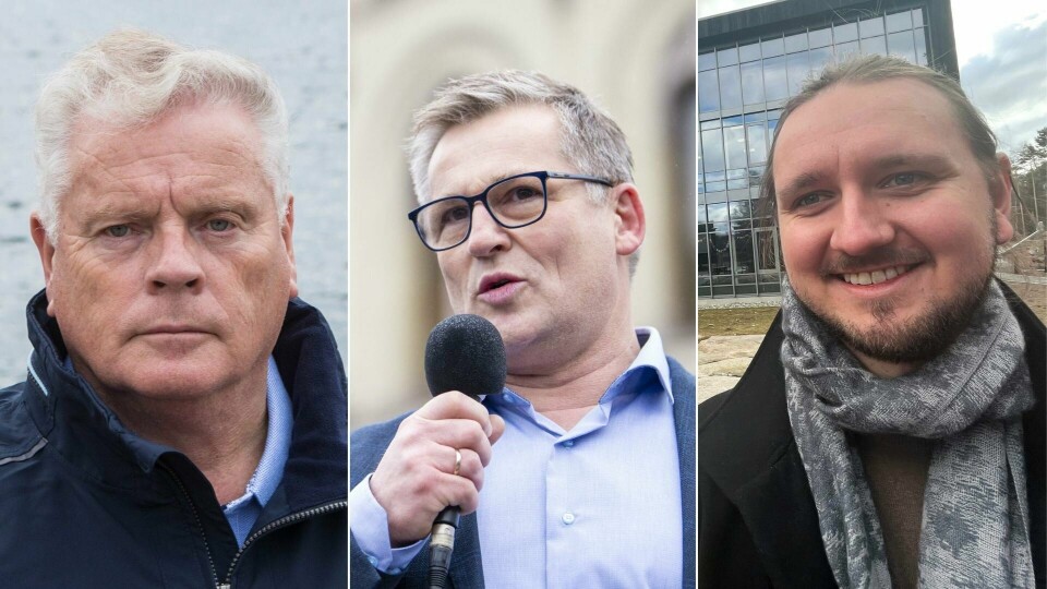 – Minstepensjonene burde i det minste ligge over EUs fattigdomsgrense. Det er et spørsmål om anstendighet, skriver f.v: Jan Davidsen, Dagfinn Olsen og Freddy André Øvstegård. F.v: Jan Davidsen (leder i Pensjonistforbundet), Dagfinn Olsen (medlem av arbeids- og sosialkomiteen på Stortinget for Frp) og Freddy André Øvstegård (leder av arbeids- og sosialkomiteen på Stortinget for SV).