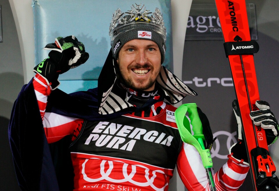 Marcel Hirscher er tilbake i alpinsirkuset. Marcel Hirscher kommer ikke til å inngå noe offisielt samarbeid med Lucas Braathen. Foto: Giovanni Auletta / AP Photo / NTB.