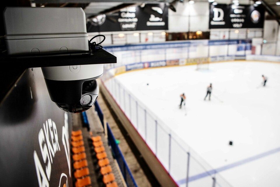 Illustrasjonsbilde av et kamera fra strømmeplattformen MyGame i Askerhallen i Asker. Illustrasjon av et MyGame-kamera innstallert i Askerhallen.Foto: Annika Byrde / NTB