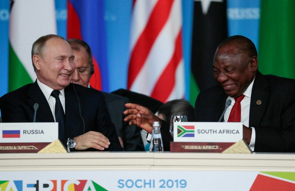 Vladimir Putin og Cyril Ramaphosa, her fra 2019. Vladimir Putin og Cyril Ramaphosa, her fra 2019.