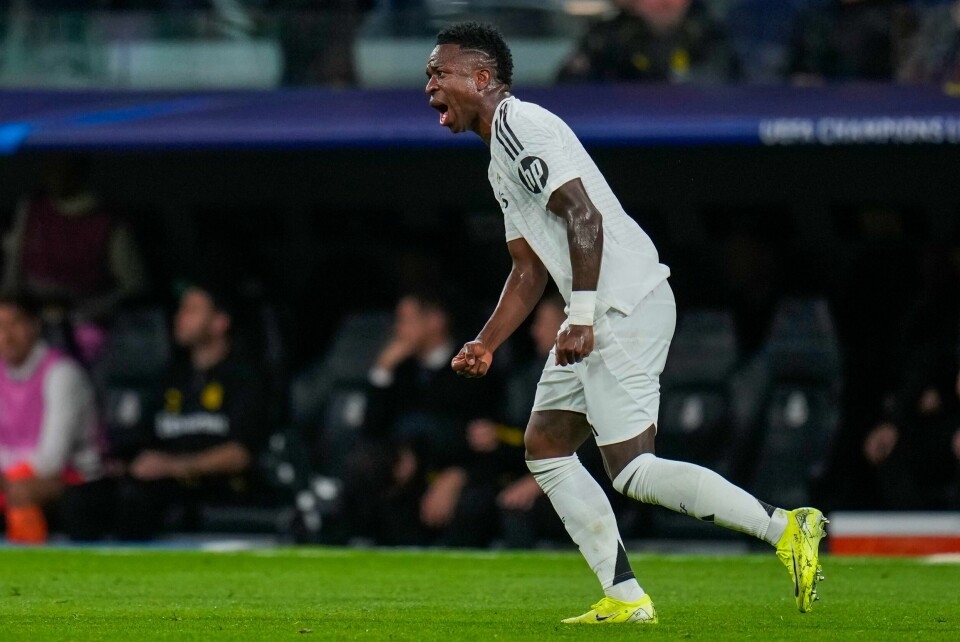Real Madrids Vinicius Junior scoret tre ganger tirsdag. Real Madrids Vinicius Junior scoret tre ganger tirsdag. Foto: Manu Fernandez / AP / NTB
