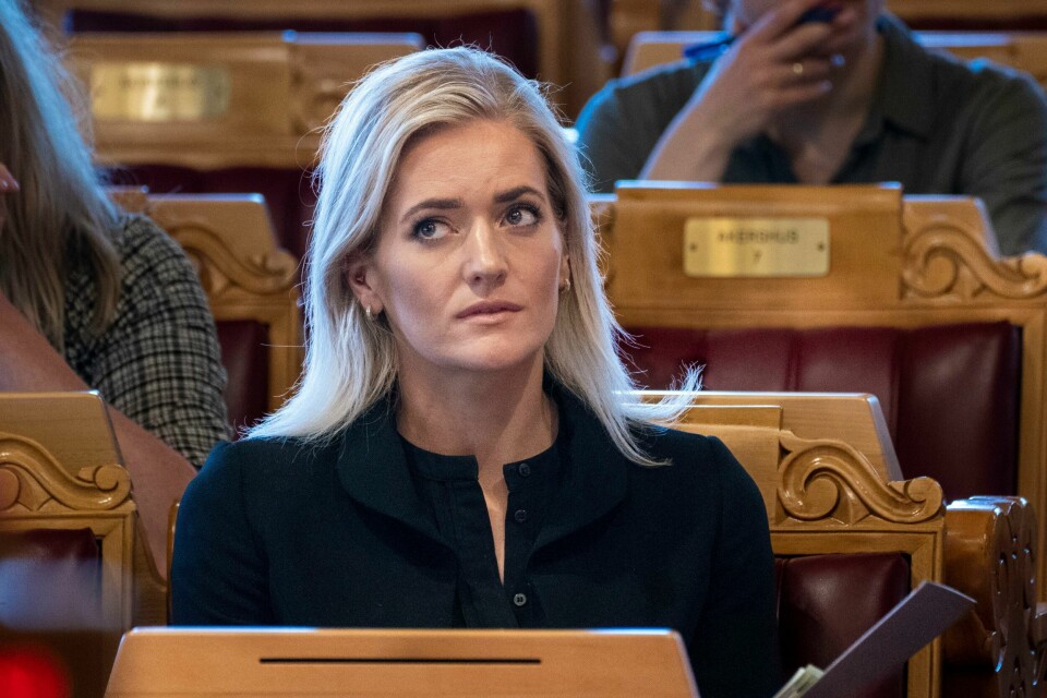 Justis og beredskapsminister Emilie Enger Mehl (Sp) på Stortinget fredag etter møtet med politidirektør og PST-sjef. .