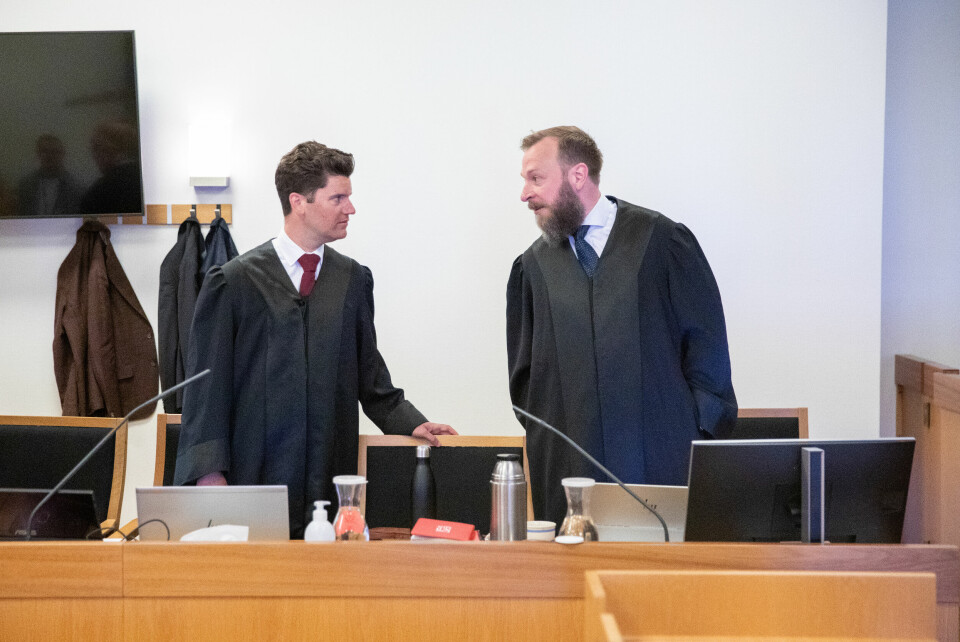 Politiadvokatene Stian Moltke-Hansen Tveten (til venstre) og Martin Gautestad Jakobsen er begge aktorer i rettssaken mot den tidligere sognepresten. Politiadvokatene Stian Moltke-Hansen Tveten (til venstre) og Martin Gautestad Jakobsen er begge aktorer i rettssaken mot den tidligere sognepresten.