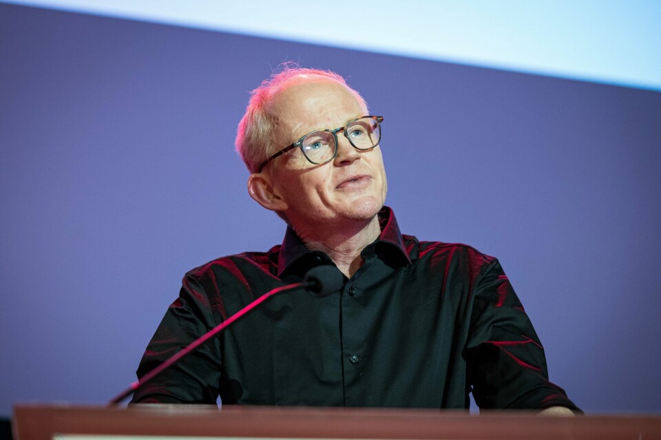 – Det er funnet mer enn nok olje og gass, skriver Lars Haltbrekken, her fra SVs landsmøte i mars i år. Lars Haltbrekken taler før valget av nestleder under Svs landsmøte 2023.