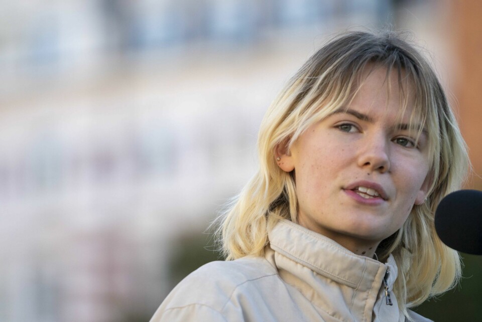 NU-leder Gina Gylver. Leder Gina Gylver i Natur og ungdom sier de har samlet inn over 750.000 kroner som skal dekke bøtene som aksjonistene får i forbindelse med Fosen-aksjonen. Foto: Terje Pedersen / NTB
