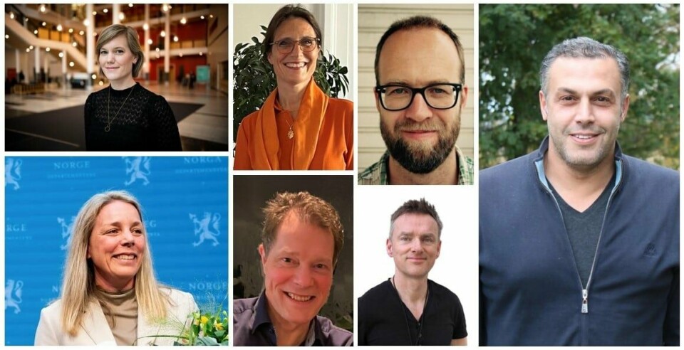 Flertallet i Genteknologiutvalget: Sigrid Bratlie (øverst f.v.), Camilla Tøndel, Espen Gamlund, Muath Alsheikh (t.h.), Anna Wargelius (nederst f.v.), Arne Holst-Jensen og Trygve Brautaset. Flertallet i Genteknologiutvalget: Sigrid Bratlie (øverst f.v.), Camilla Tøndel, Espen Gamlund, Muath Alsheikh (t.h.), Anna Wargelius (nederst f.v.), Arne Holst-Jensen og Trygve Brautaset.