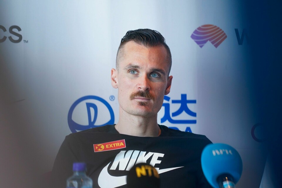 Henrik Ingebrigtsen på pressekonferansen i forkant av Bislett Games. Der skal han løpe 5000 meter torsdag. Henrik Ingebrigtsen