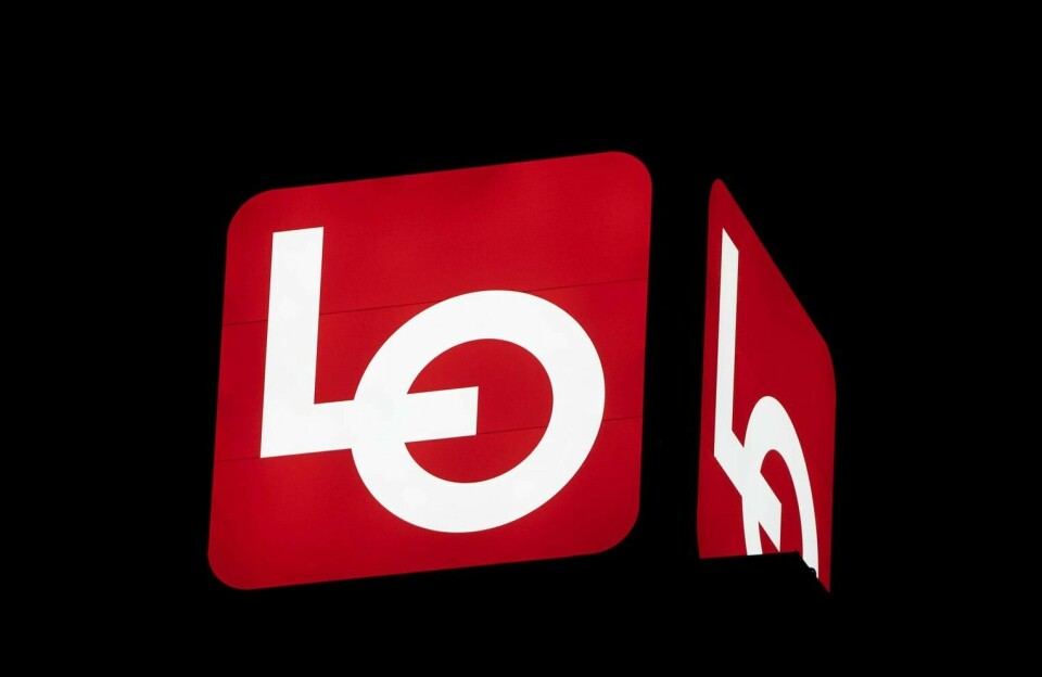 Landsorganisasjonen. Oslo 20220306. Landsorganisasjonen har sine lokaler på Youngstorget i Oslo. Logo LO.Foto: Terje Pedersen / NTB