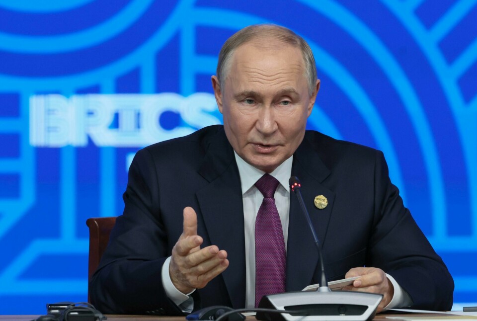 Russlands president Vladimir Putin under en pressekonferanse i forbindelse med Brics-toppmøtet i Kazan i Russland torsdag. Foto: Maxim Shipenkov, Pool Photo via AP / NTB Russlands president Vladimir Putin under en pressekonferanse i forbindelse med Brics-toppmøtet i Kazan i Russland torsdag. Foto: Maxim Shipenkov, Pool Photo via AP / NTB