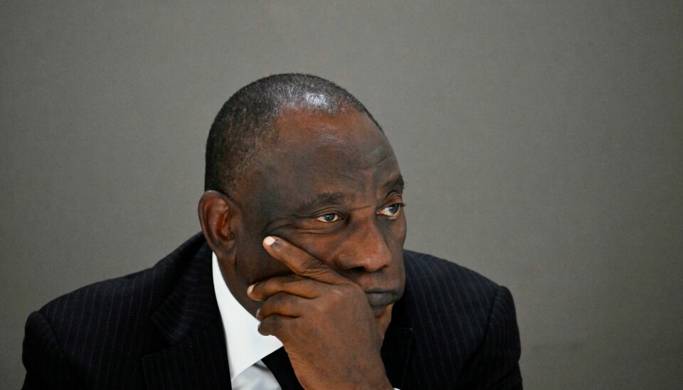 Sør-Afrikas president Cyril Ramaphosa beskrev på Paris-møtet at det fortsatt er harme i afrikanske land rettet mot Vesten etter koronapandemien. Foto: Emmanuel Durand, Pool via AP/NTB Sør-Afrikas president Cyril Ramaphosa beskrev på Paris-møtet at det fortsatt er harme i afrikanske land rettet mot Vesten etter koronapandemien. Foto: Emmanuel Durand, Pool via AP/NTB